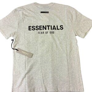 Mens Essentials Fear Of God Light Oatmeal T-Shirt Short Sleeve Multiple Sizes